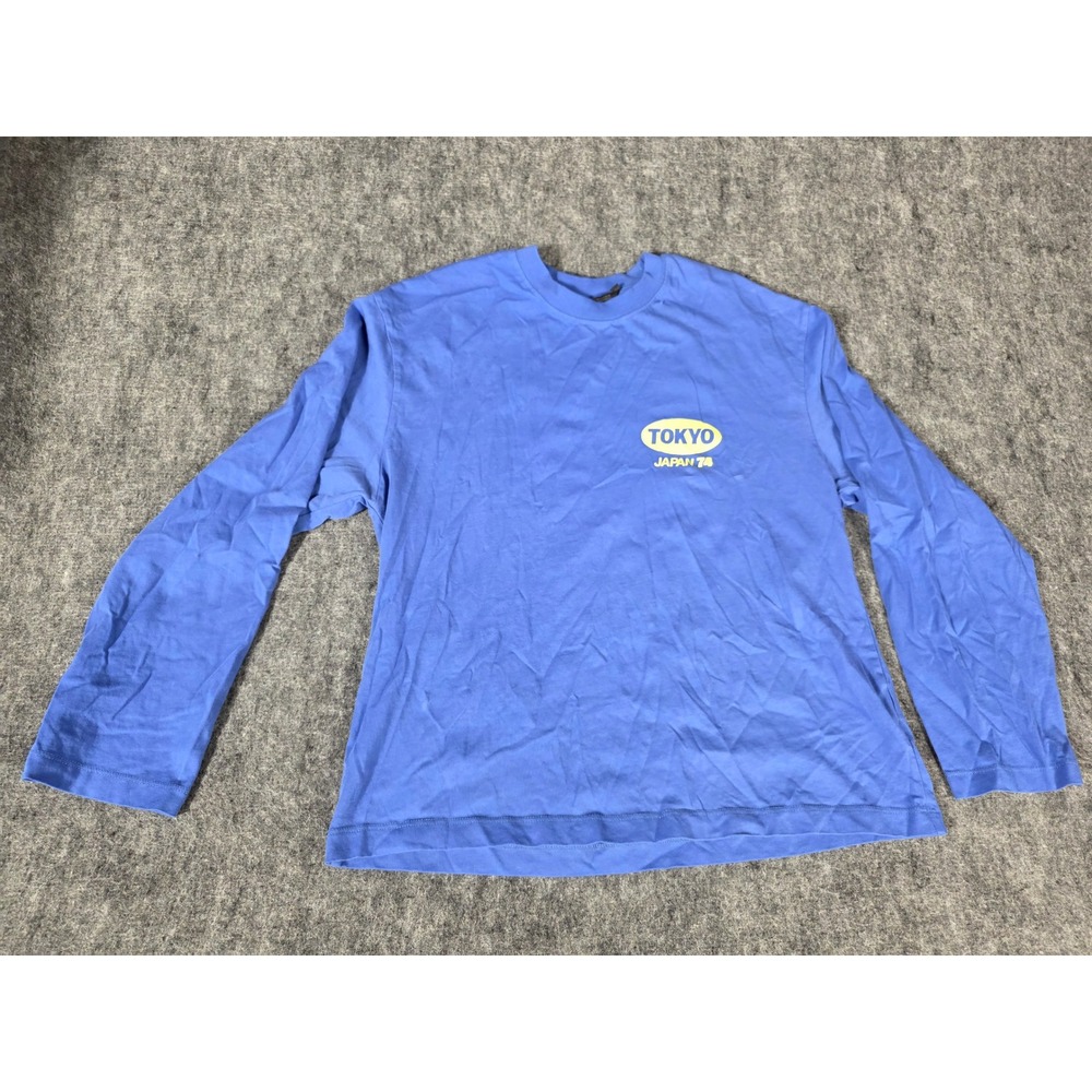 Mens Shirt M Blue Tokyo Dojos Japan 74 Graphic Tee Long Sleeve Skate Zara